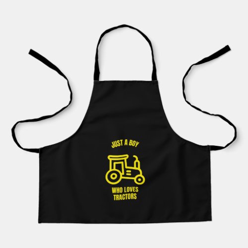 Just a boy who loves tractors funny farmer apron