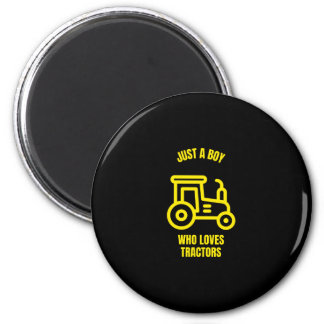 Just a boy who loves tractors funny farmer magnet