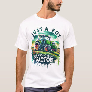 Just A Boy Who Loves Tractors T-Shirt, Birthday T-Shirt