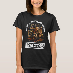 Just A Boy Who Loves Tractors Tractor Farm Kids T-Shirt