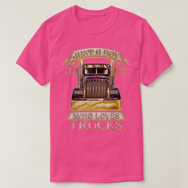 Just A Boy Who Loves Trucks 1386 T-Shirt (Design Front)