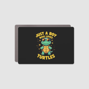 Just a boy who loves turtles Children boy (1) Car Magnet
