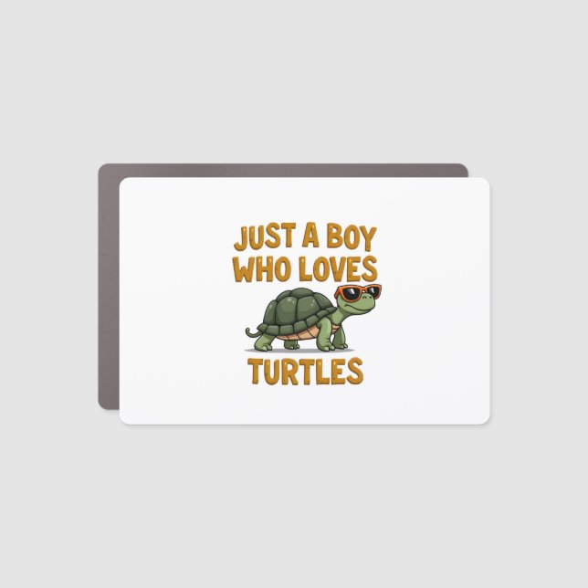 Just a boy who loves turtles Children boy (2) Car Magnet (Front)