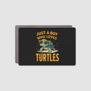 Just a boy who loves turtles Children boy (2) Car Magnet