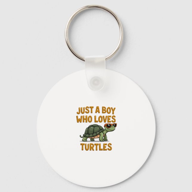 Just a boy who loves turtles Children boy (2) Keychain (Front)