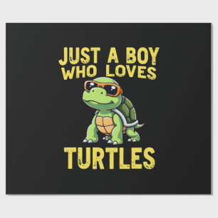 Just a boy who loves turtles Children boy (3) Wrapping Paper