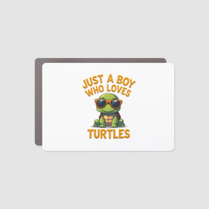 Just a boy who loves turtles Children boy Car Magnet