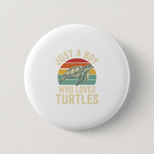 Just a Boy Who Loves Turtles Vintage Turtle Shirt_ Button