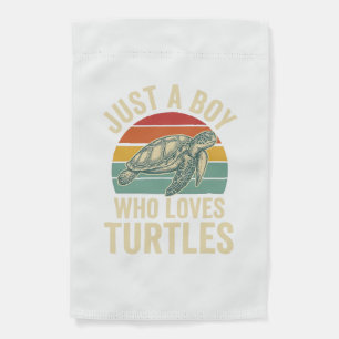 Just a Boy Who Loves Turtles Vintage Turtle Shirt_ Garden Flag