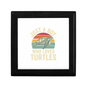 Just a Boy Who Loves Turtles Vintage Turtle Shirt_ Gift Box