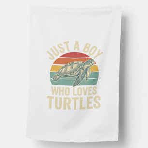 Just a Boy Who Loves Turtles Vintage Turtle Shirt_ House Flag