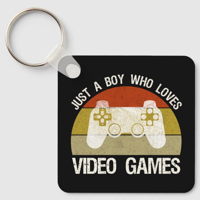 Just A Boy Who Loves Video Games Keychain (Front)