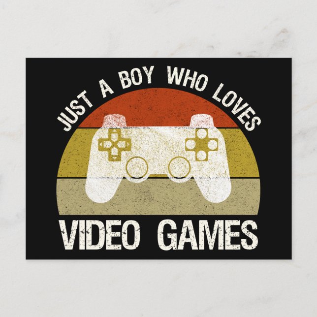 Just A Boy Who Loves Video Games Postcard (Front)