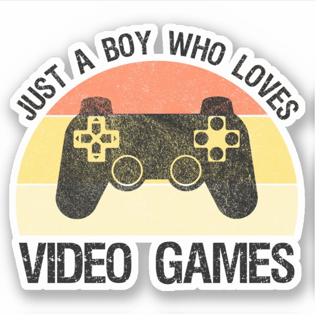 Just A Boy Who Loves Video Games Sticker (Front)