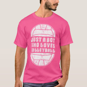 Just A Boy Who Loves Volleyball Lover Kids Boys Vo T-Shirt