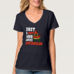 Just A Boy Who Loves Watermelon Fruit Lover Gift T-Shirt