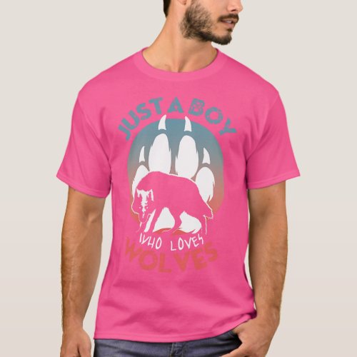 Just a boy who loves wolves T_Shirt