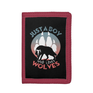 Just a boy who loves wolves trifold wallet