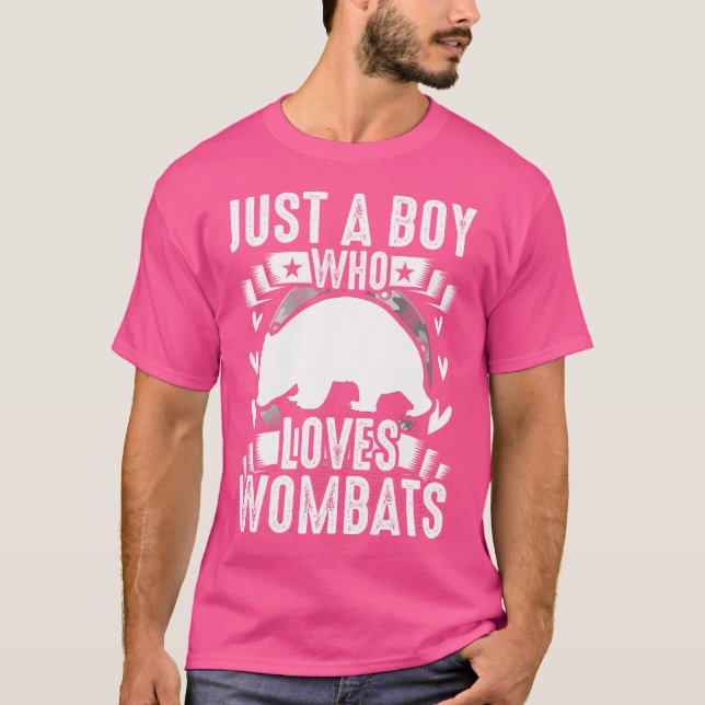 Just A Boy Who Loves Wombats T-Shirt (Front)