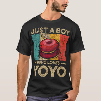 Just A Boy Who Loves Yoyo Funny Vintage Yoyo Boys T-Shirt