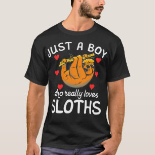 Just a Boy who really loves Sloth lazy cute Sloth T-Shirt