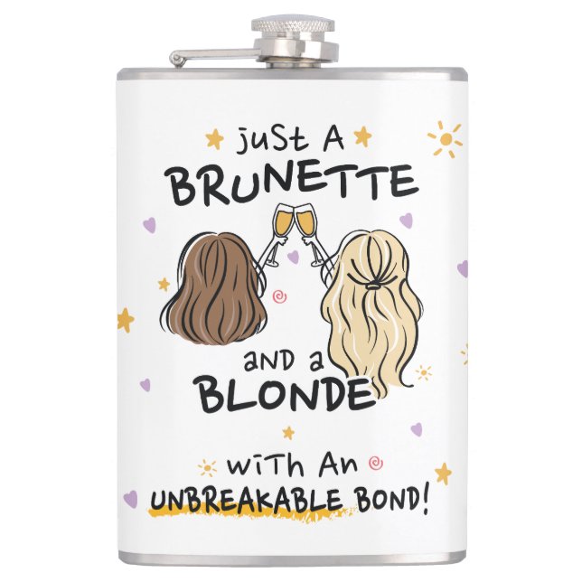 Just a brunette and a blonde Flask (Front)
