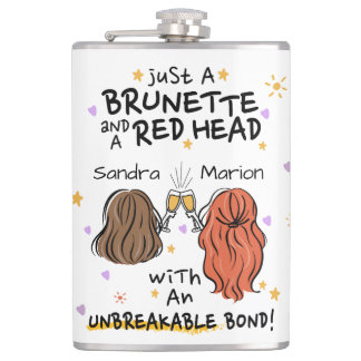 "Just a Brunette and a Red Head" Custom Flask