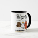 "Just a Brunette and a Red Head" Custom Mug<br><div class="desc">Birthday gift for her</div>