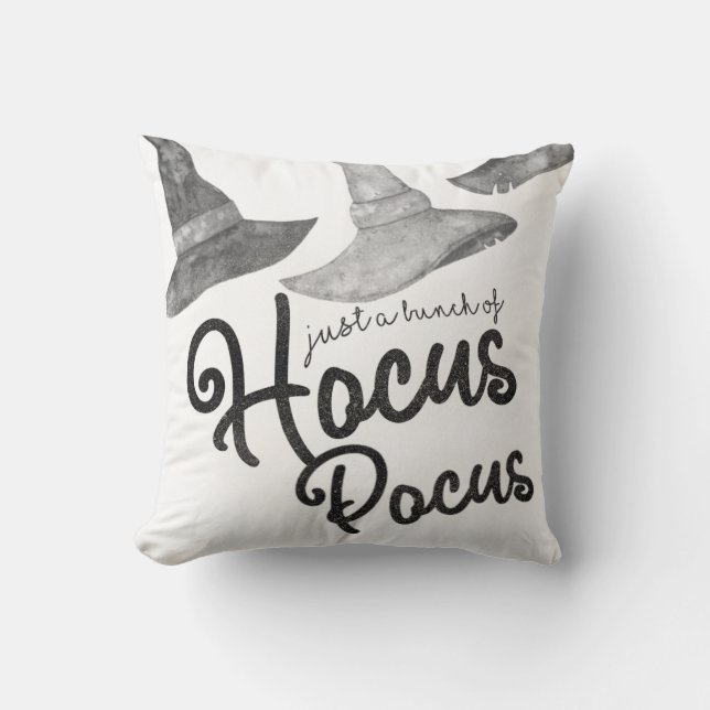 Just a Bunch of Hocus Pocus Halloween Spooky Cute Throw Pillow (Front)