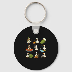 Just a camp goose shirt silly goose camping  keychain