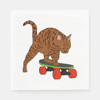 Just A Cat On A Skateboard Napkins