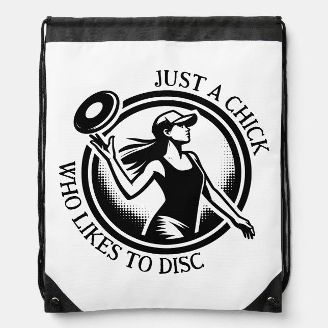 Just a Chick who Likes to Disc Golf   Drawstring Bag (Front)