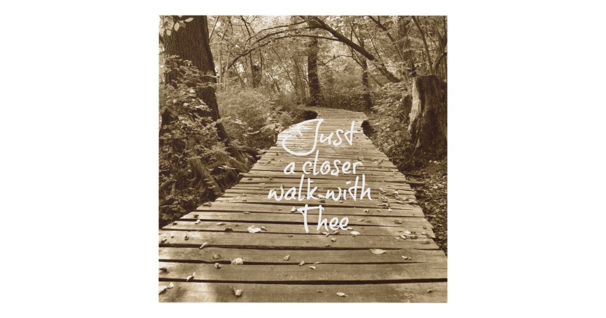 Just a Closer Walk with Thee Quote Panel Wall Art | Zazzle.com