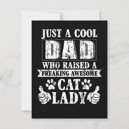 Just A Cool Dad Who Raised A Freaking Awesome Cat Thank You Card