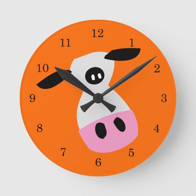 Just a Cow Round Clock (Front)