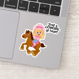 Just a Cowgirl at Heart Sticker