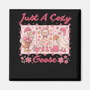 Just A Cozy Goose Funny Meme Thanksgiving Autumn F Magnet