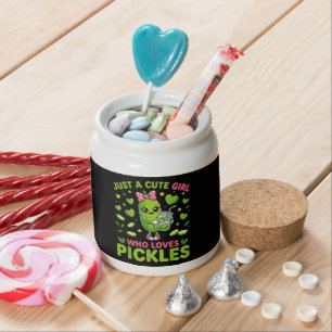 Just A Cute Girl Who Loves Pickles Candy Jar