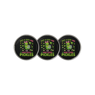 Just A Cute Girl Who Loves Pickles Golf Ball Marker