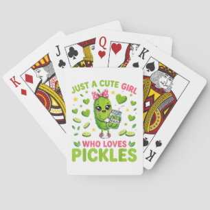 Just A Cute Girl Who Loves Pickles Poker Cards