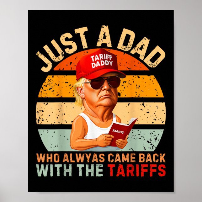 Just A Dad Who Always Came Back Funny Trump Tariff Poster (Front)