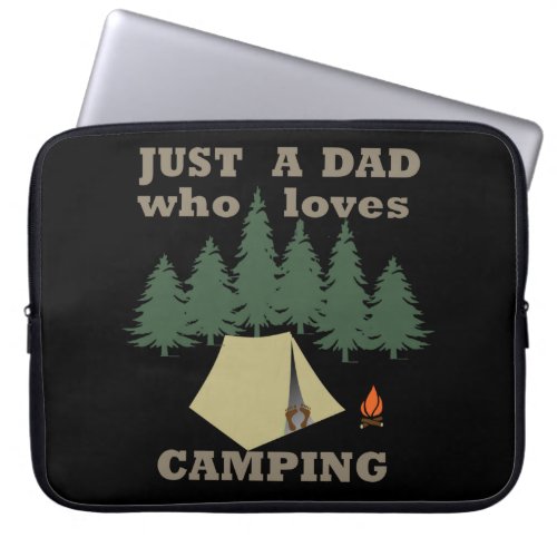 just a dad who loves camping and hiking laptop sleeve