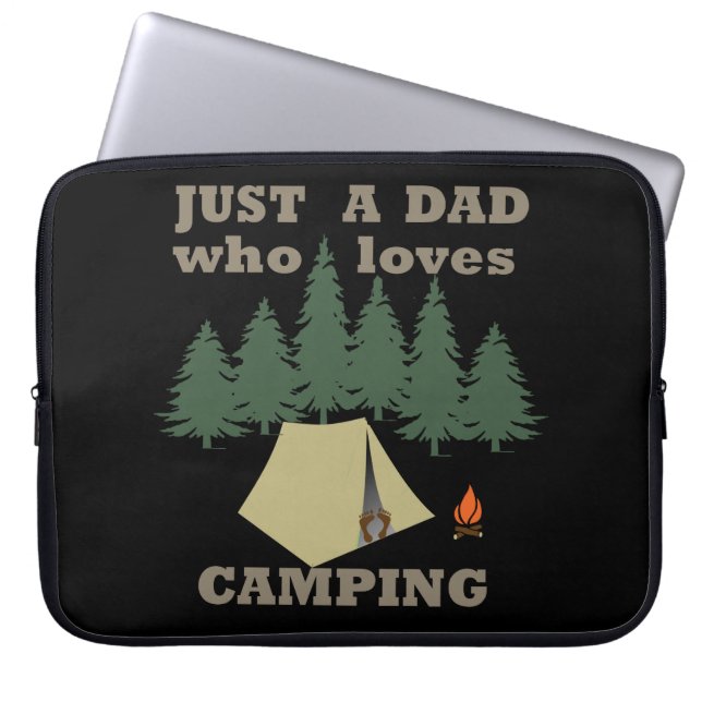 just a dad who loves camping and hiking laptop sleeve (Front)