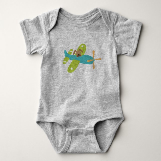 Just a dog in a plane Unisex Jumper Baby Bodysuit (Front)