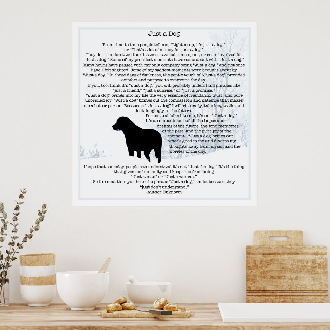 Just A Dog Quote Black Labrador Dog Lover Poem Poster Zazzle