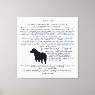 Just A Dog Quote- Black Labrador - Dog Lover Quote Canvas Print