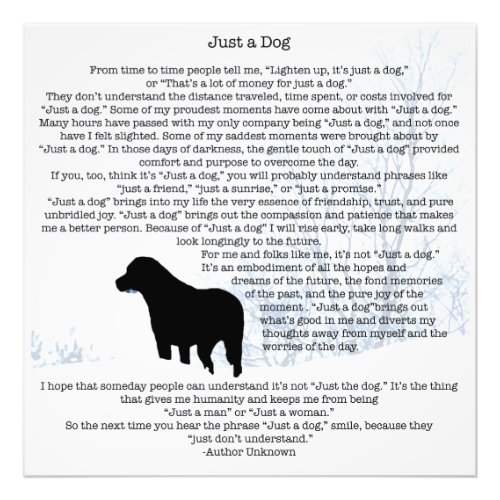 Just A Dog Quote _ Black Labrador Photo Print