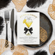 Just a Drop Older Lemon Drop Black Bow Birthday