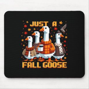 Just A Fall Goose Funny Pixel Autumn Retro Style 1 Mouse Pad