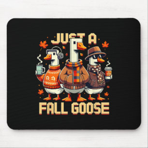 Just A Fall Goose Funny Pixel Autumn Retro Style  Mouse Pad